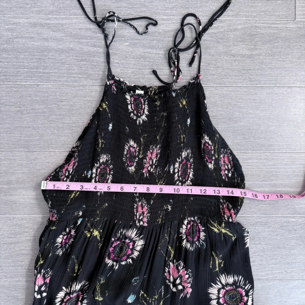 Free People Garden Party Floral Maxi Dress L Boho Smocked Tiered A-Line Romantic - Picture 15 of 16